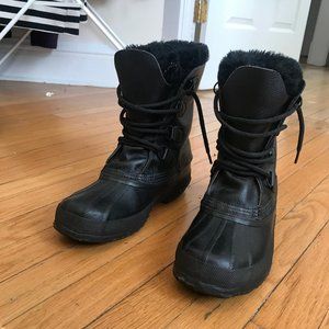 Black Leather Sorel Winter Boots (sz7)